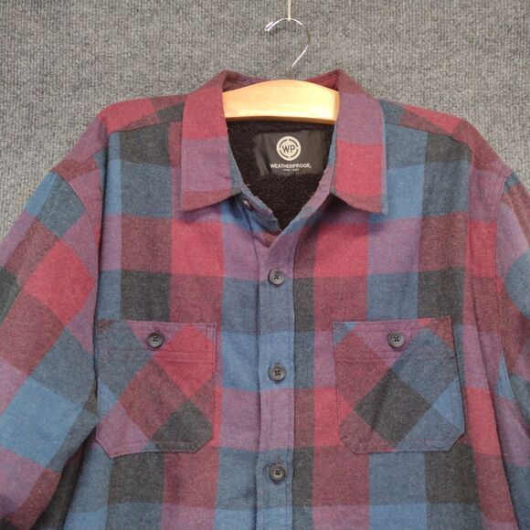 Weatherproof Men's Shirt Jacket Shacket Multi Large Sherpa Fleece Long Sleeve - Picture 3 of 15